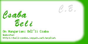 csaba beli business card